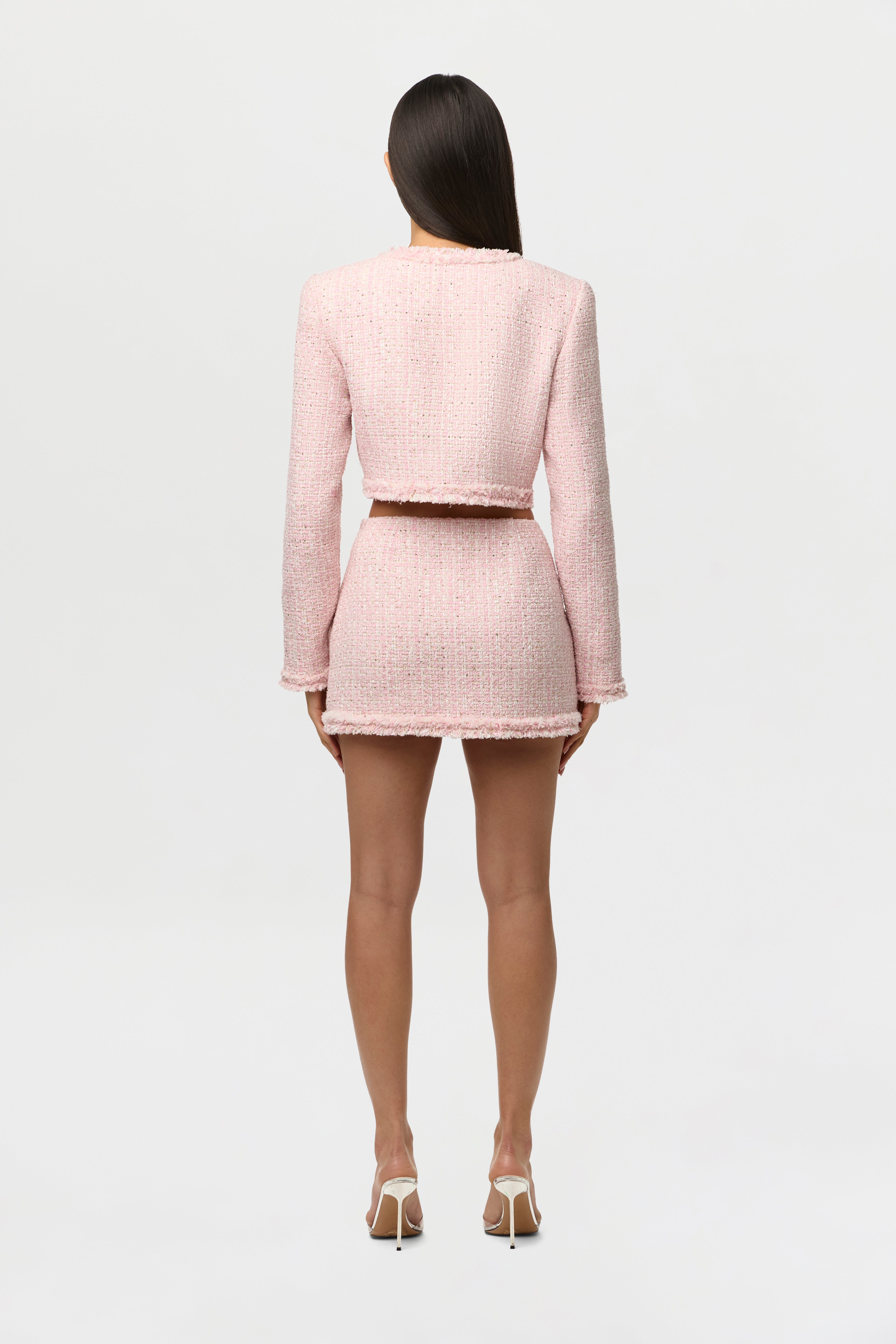 Tweed Sequin Mini Skirt