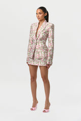 Suiting Floral Jacquard Mini Skirt