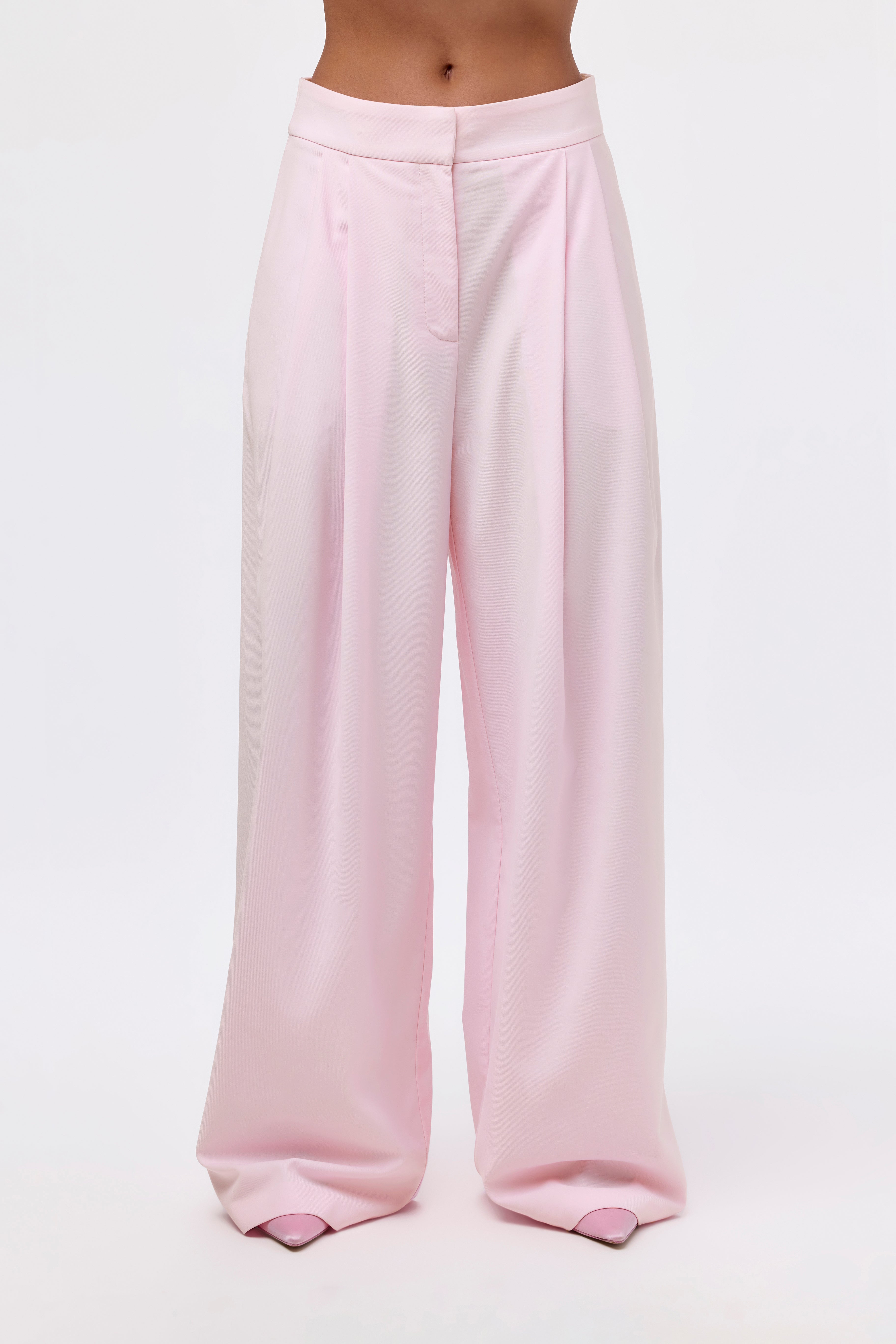 Suiting Pleated Wide-Leg Pant
