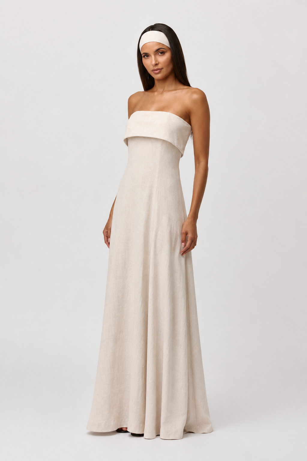 Linen Tube Maxi Dress